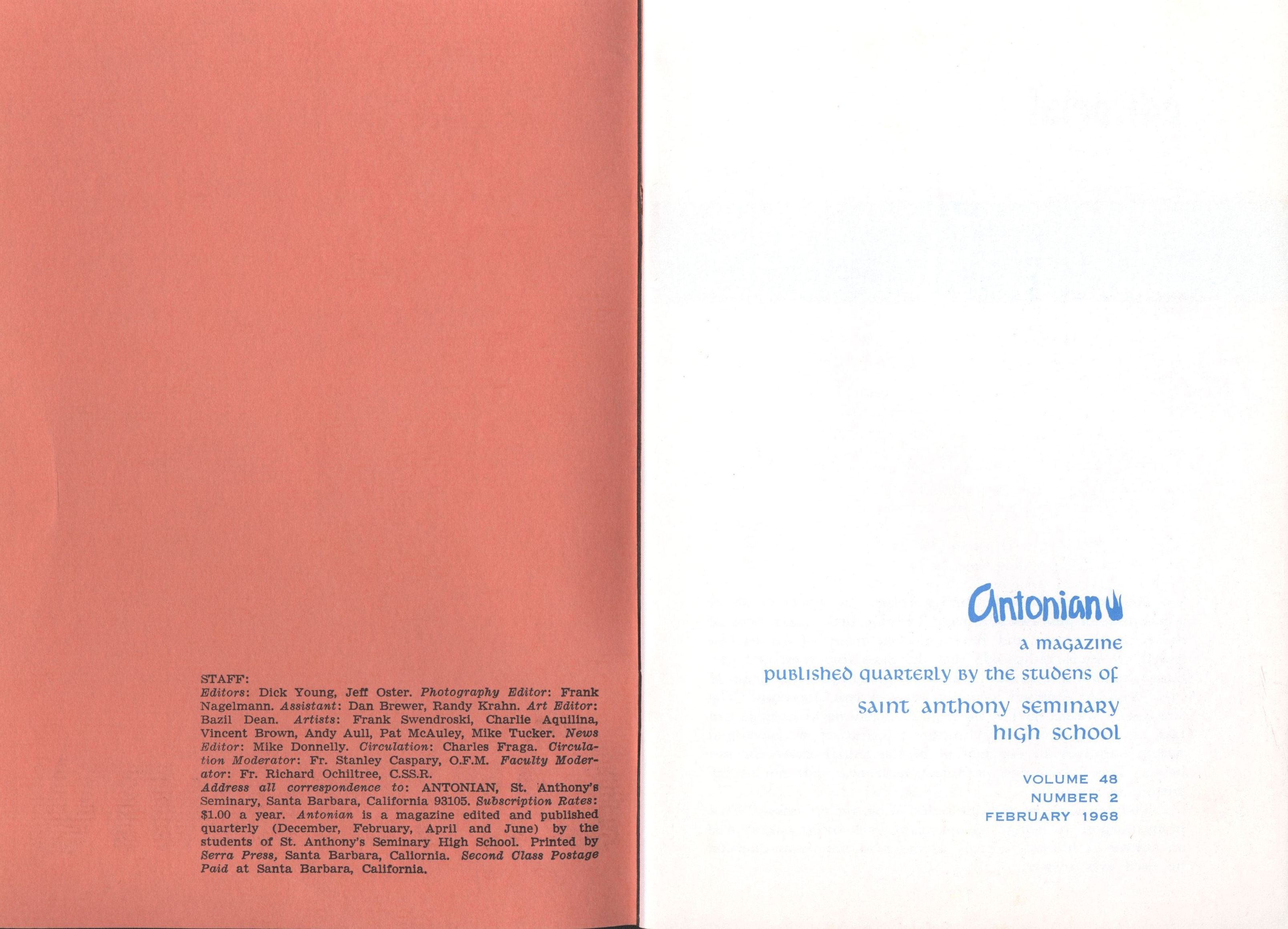 Antonian Volume 48 Issue 2 February 1968 SasArchive